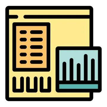 Web page showing analytics with charts and server status Stock Illustration