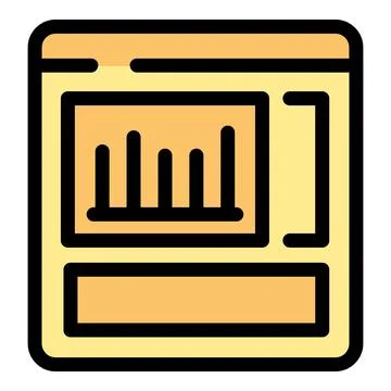 Web page showing bar graph and search bar icon Stock-Illustration