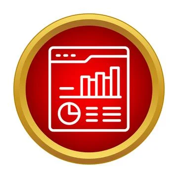 Web page showing business data analytics dashboard icon イラスト素材