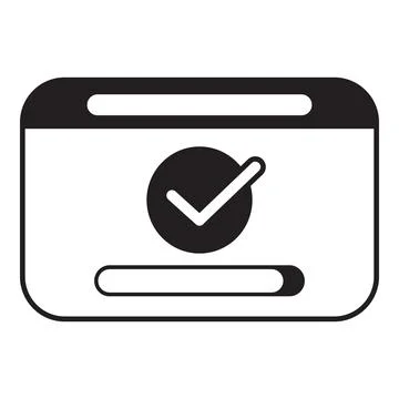 Web page showing check mark with progress bar Stock Illustration