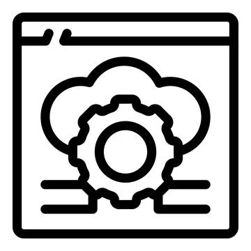 Web page showing cloud computing with gear setting configuration Stock Illustration