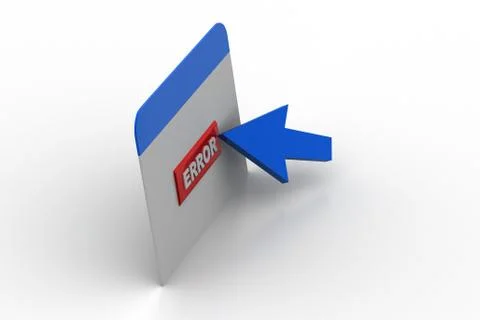 Web page showing error with arrow pointer Free Stock Illustration