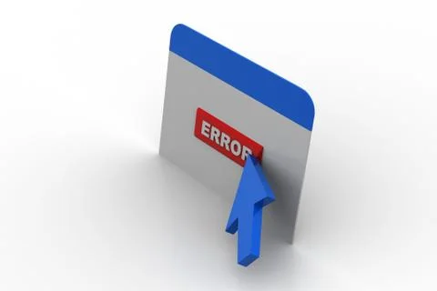 Web page showing error with arrow pointer 免费库存插图