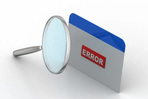 Web page showing error with magnifier Gratis stockillustratie