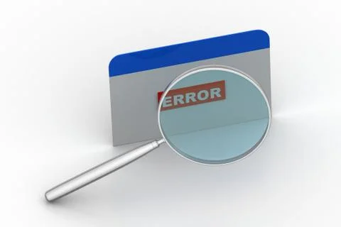 Web page showing error with magnifier Illustrazione stock gratuita