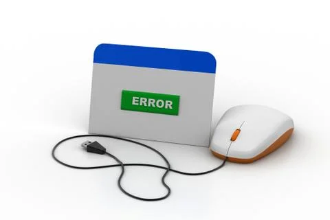 Web page showing error with mouse Free Stock Illustration