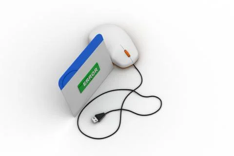 Web page showing error with mouse Free Stock Illustration