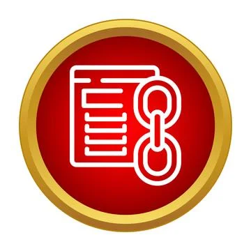 Web page showing hyperlink chain icon Illustrazione stock