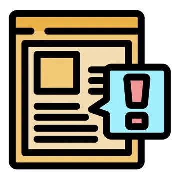 Web page is showing an important notification Stock Illustration