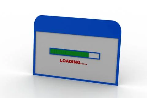 Web page showing loading screen Free Stock Illustration