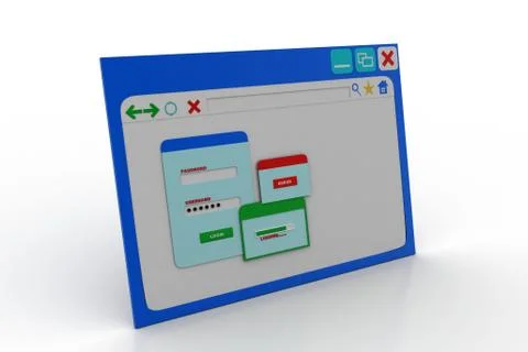 Web page showing password error Free Stock Illustration