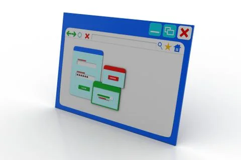 Web page showing password error Free Stock Illustration