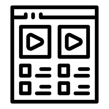 Web page showing streaming video content and navigation menu Stockillustratie