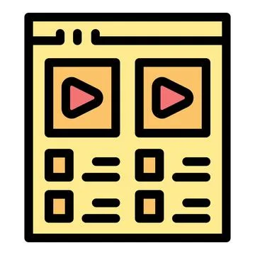 Web page showing streaming video content and options Stock-Illustration