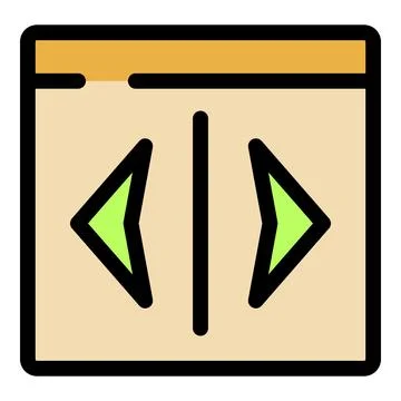 Web page showing two green arrows pointing in opposite directions Stock Illustration