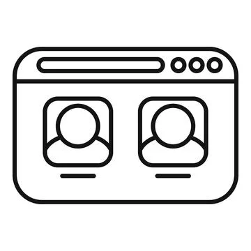 Web page showing user interface with two account profiles Illustrazione stock