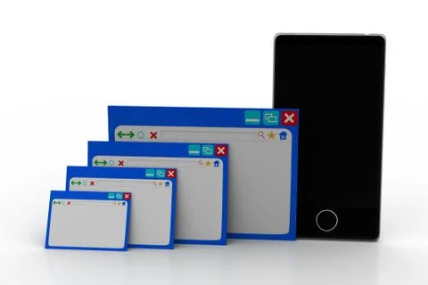 Web page with smart phone Grats Stockgrafik