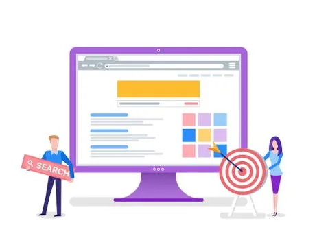 Web Page Template, Browser and Search Service Stock Illustration