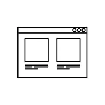 Web page template line style icon Stock Illustration