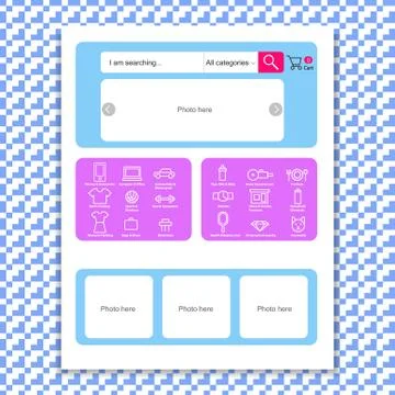 Web page template for online store Stock Illustration
