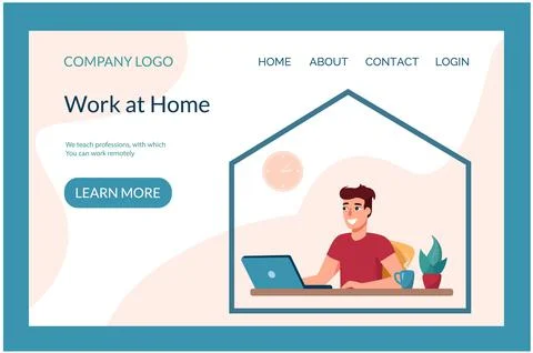 Web page template for a site dealing with trained remote specialties. .Man Stock Illustration