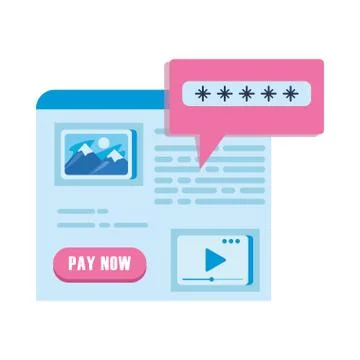 Web page template with speech bubble and password イラスト素材