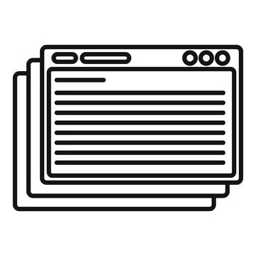 Web page testing icon, outline style Illustrazione stock