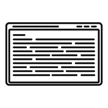 Web page testing software icon, outline style 스톡 일러스트