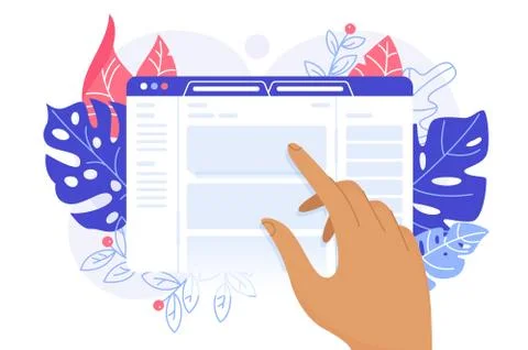 Web page on touch screen Stock Illustration