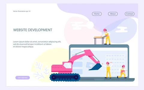 Web page under construction and webpage building 스톡 일러스트