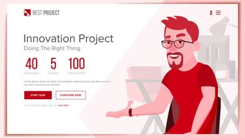 Web Page Vector. Business Project. Technical Online Support. Cartoon Team Stock Illustration