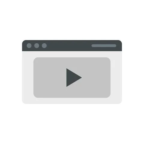 Web page video icon flat isolated vector 스톡 일러스트