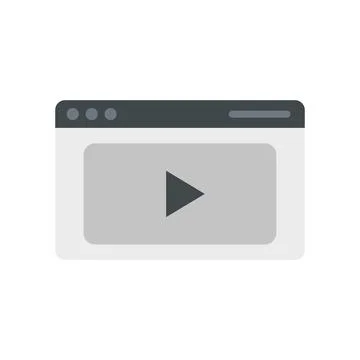 Web page video icon flat isolated 스톡 일러스트
