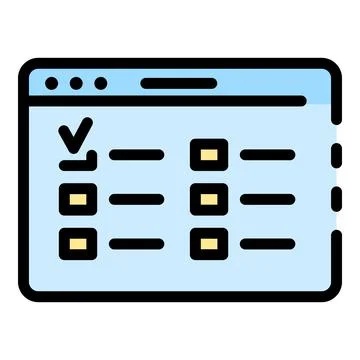 Web page window icon color outline vector Stockillustratie