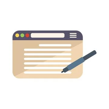 Web page writing icon flat vector. Text message Stock Illustration