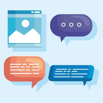 Web pages and speech bubbles Stock Illustration