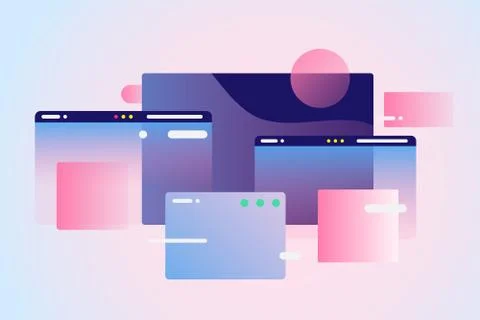 Web pages design composition. Gradient network Stock Illustration