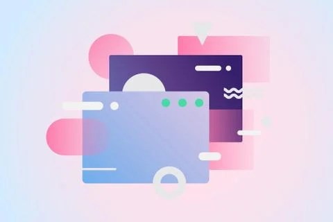 Web pages design composition. Gradient network Stock Illustration