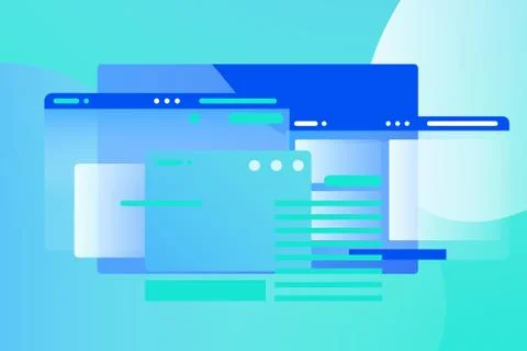 Web pages design composition. Gradient network Illustrazione stock