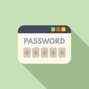 Web password icon flat vector. Change online view Stock Illustration