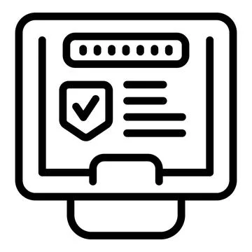Web password icon outline vector. Register form Stock Illustration