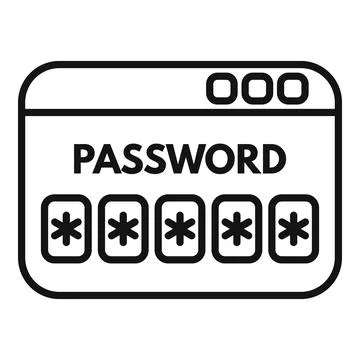 Web password icon outline vector. Change online view Illustrazione stock