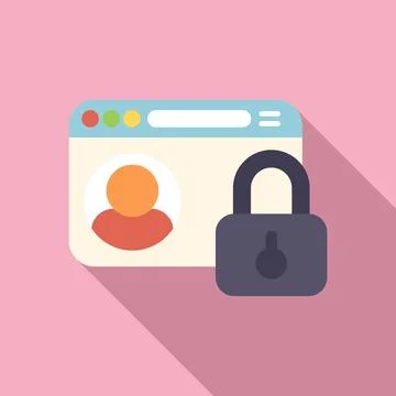Web password protection icon flat vector. Personal mobile Illustrazione stock