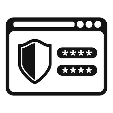 Web password protection icon simple vector. Personal account 스톡 일러스트
