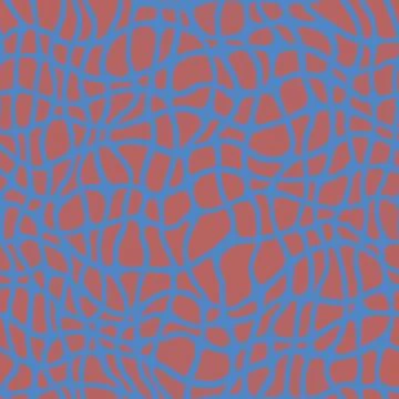 Web like pattern of blue interconnected lines forming fluid cell shapes on red Stock Illustration