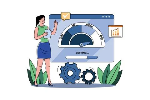Web Performance Illustration concept on white background Stockillustratie