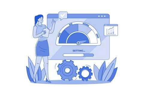 Web Performance Illustration concept on white background 库存插图