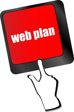 Web plan concept with key on computer keyboard, business concept Illustrazione stock