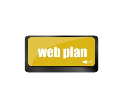 Web plan concept with key on computer keyboard, business concept Stock Illustration