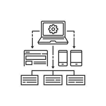 Web platform black line icon. Crowdfunding. Sign for web page, app. UI UX GUI Stock Illustration